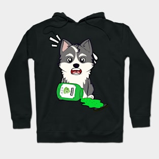 Funny husky Dog Spilled Wasabi Sauce Hoodie